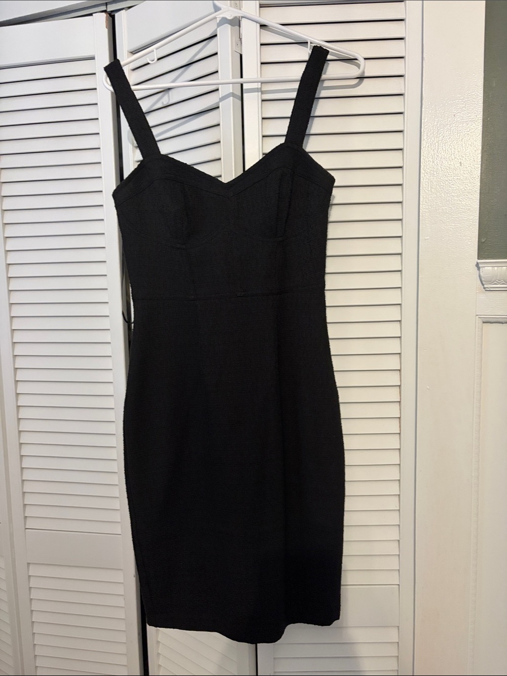 Express Black Mini Sheath Dress with Wide Straps